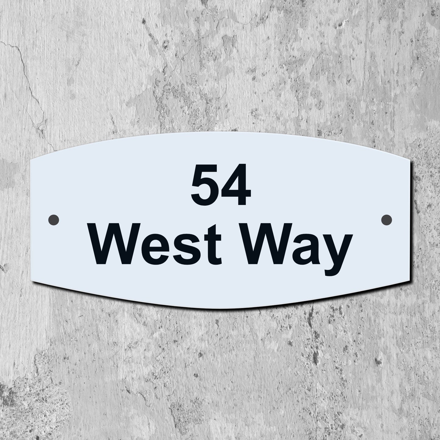 Acrylic House Sign - Straight edge Oval