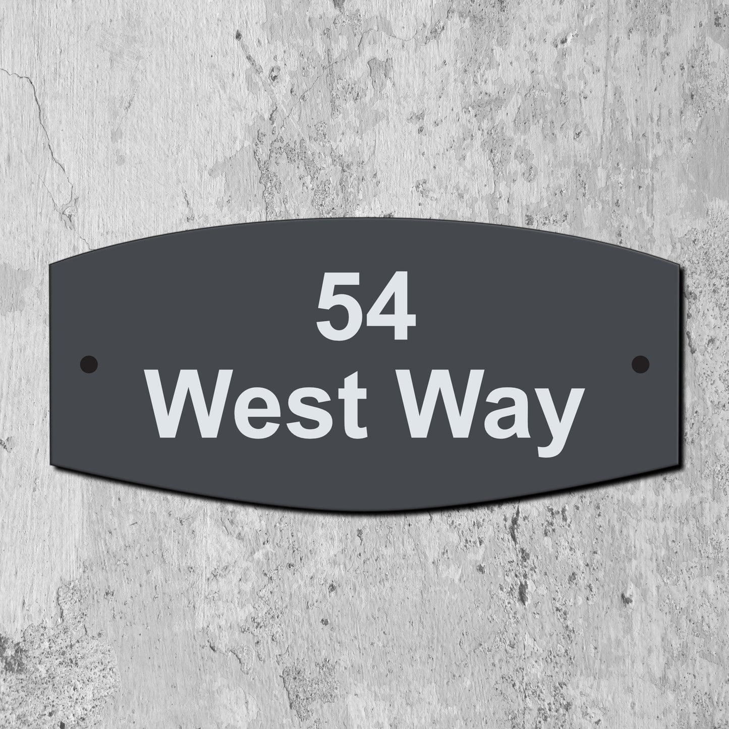 Acrylic House Sign - Straight edge Oval