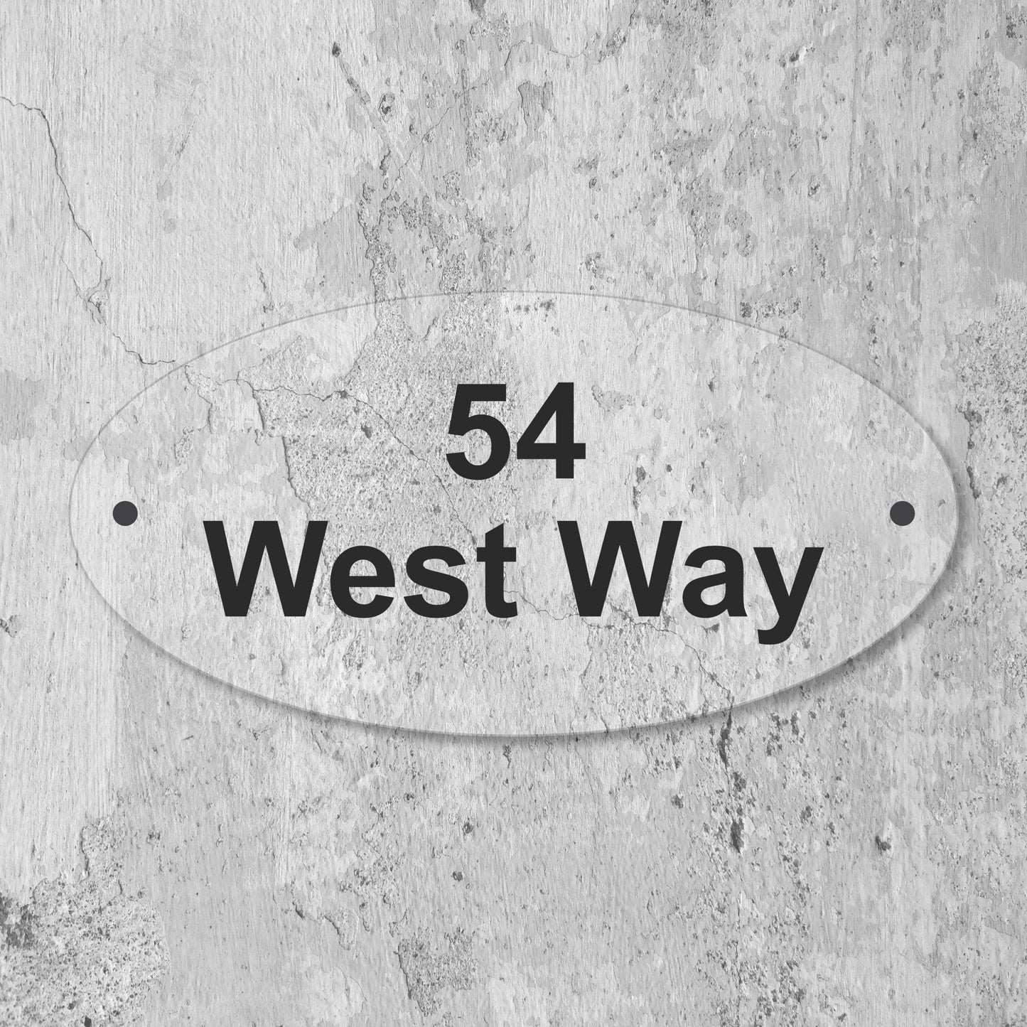 Acrylic House Sign - Straight edge Oval